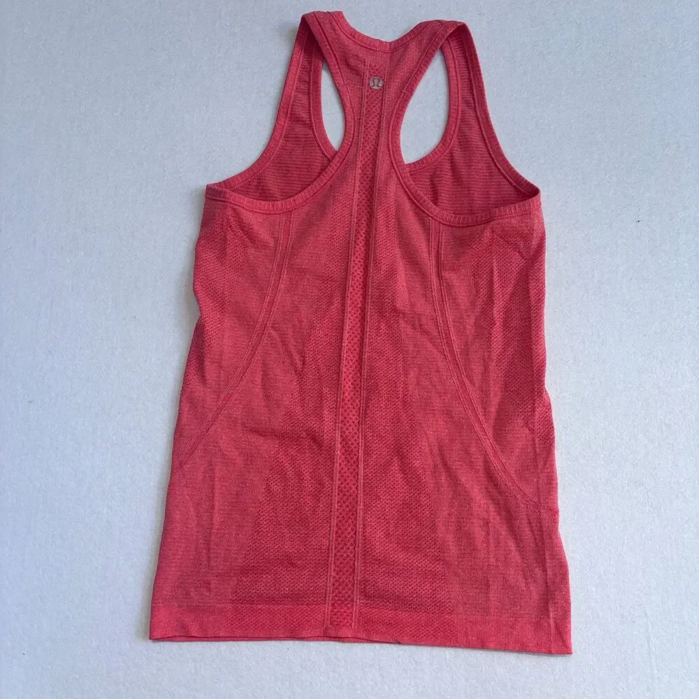 Lululemon Swiftly Racerback Tank Top Women's 4 Peachy Pink Melon Run Gym Train